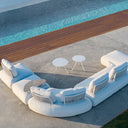 Outdoor sofa set with weather-resistant cushions | 户外沙发套装,配有耐候座垫 | 户外梳化套裝,配有耐候座墊