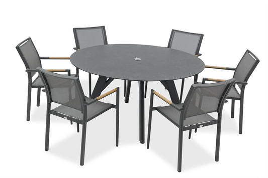 Couture Jardin | Yes | Outdoor Round Table with Polo Ant Armchair Set of 7pcs