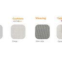 Outdoor sofa set with weather-resistant cushions | 户外沙发套装,配有耐候座垫 | 户外梳化套裝,配有耐候座墊