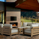 Outdoor sofa set with weather-resistant cushions | 户外沙发套装,配有耐候座垫 | 户外梳化套裝,配有耐候座墊