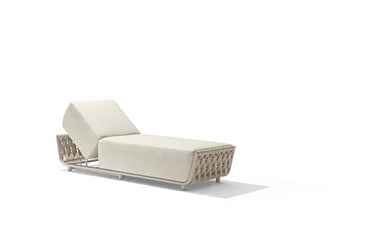 Stylish outdoor sun-lounger with adjustable backrest and weather-resistant fabric