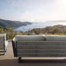Outdoor sofa set with weather-resistant cushions | 户外沙发套装,配有耐候座垫 | 户外梳化套裝,配有耐候座墊