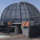 Elegant pavilion with canopy featuring a durable aluminum frame and UV treated rope for outdoor use