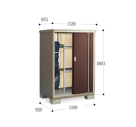 *Pre-order* Inaba Outdoor Storage Cabinets KMW-119D (W1120xD975xH1603mm) 1.75m3