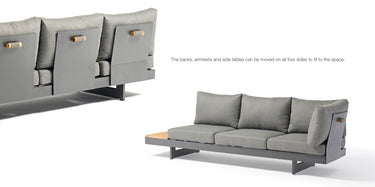 Outdoor sofa set with weather-resistant cushions | 户外沙发套装,配有耐候座垫 | 户外梳化套裝,配有耐候座墊