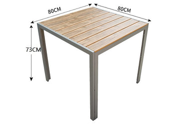 Alfresco | Echo | Outdoor Square Table with Kuba Armchair Set - Champagne