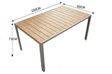 Alfresco | Echo | Outdoor Rect Table with Kuba Armchair Set - Champagne