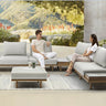 Outdoor sofa set with weather-resistant cushions | 户外沙发套装,配有耐候座垫 | 户外梳化套裝,配有耐候座墊