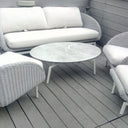 Outdoor sofa set with weather-resistant cushions | 户外沙发套装,配有耐候座垫 | 户外梳化套裝,配有耐候座墊