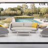 Outdoor sofa set with weather-resistant cushions | 户外沙发套装,配有耐候座垫 | 户外梳化套裝,配有耐候座墊