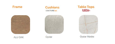 Outdoor sofa set with weather-resistant cushions | 户外沙发套装,配有耐候座垫 | 户外梳化套裝,配有耐候座墊