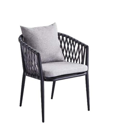 Alfresco | Gina | Outdoor Extendable Table with Sean Armchair Set - Black