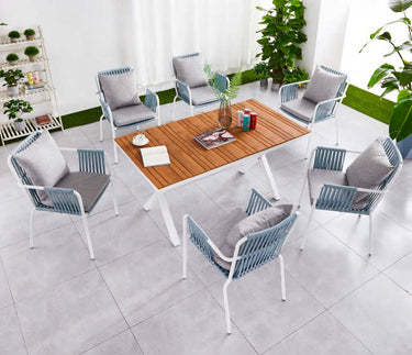 Anita Outdoor Rect Dining Set  -- White