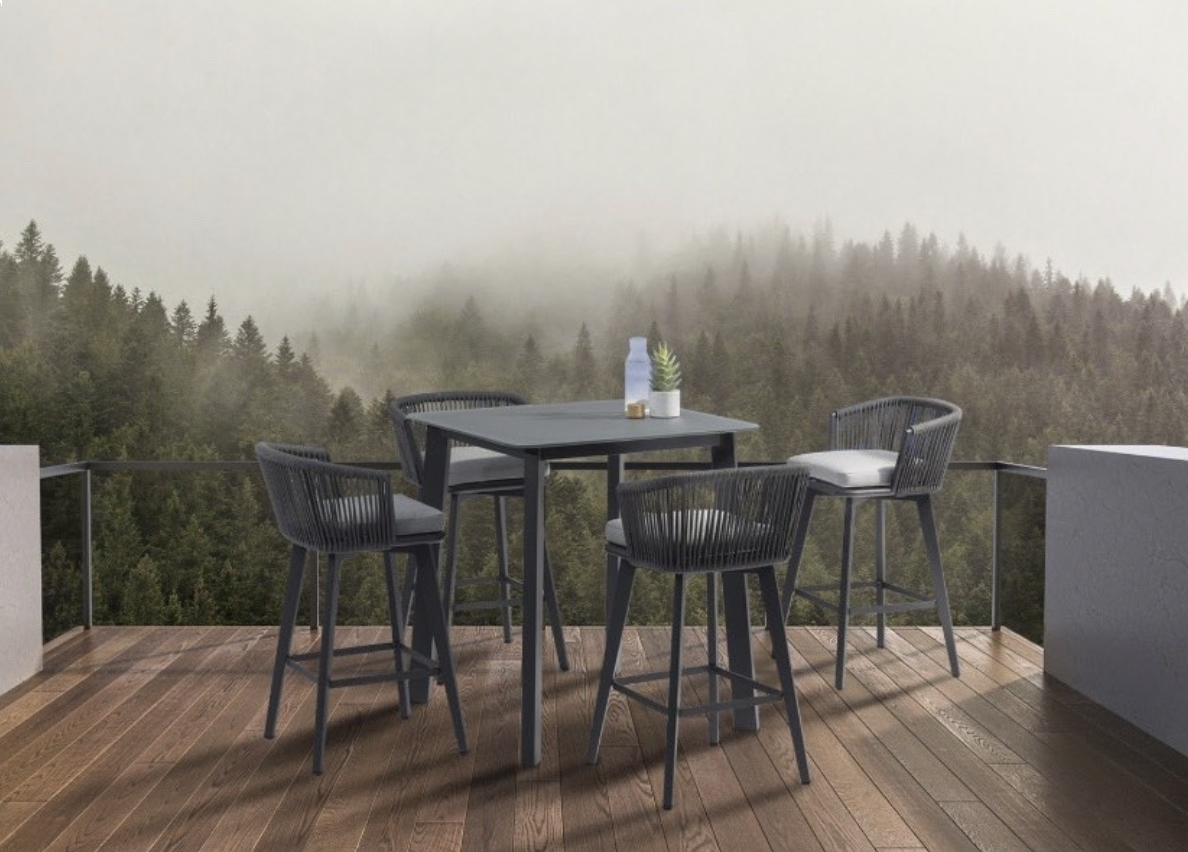 Couture Jardin | Diva | Outdoor Bar Stool -- Anthracite Color