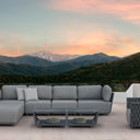 Outdoor sofa set with weather-resistant cushions | 户外沙发套装,配有耐候座垫 | 户外梳化套裝,配有耐候座墊
