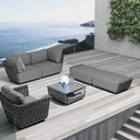 Outdoor sofa set with weather-resistant cushions | 户外沙发套装,配有耐候座垫 | 户外梳化套裝,配有耐候座墊