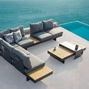 Outdoor sofa set with weather-resistant cushions | 户外沙发套装,配有耐候座垫 | 户外梳化套裝,配有耐候座墊