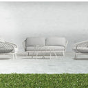 Outdoor sofa set with weather-resistant cushions | 户外沙发套装,配有耐候座垫 | 户外梳化套裝,配有耐候座墊