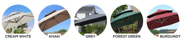 Outdoor umbrella color options for Hong Kong, multiple fabric choices / 香港戶外太陽傘顏色選擇,多款傘布顏色
