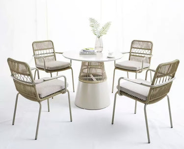 Amos Outdoor Round Dining Set