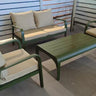 Outdoor sofa set with weather-resistant cushions | 户外沙发套装，配有耐候座垫 | 户外梳化套裝，配有耐候座墊