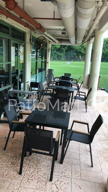 Alfresco | Kuba | Outdoor Square Dining Table with Enoch Armchair Set - Black