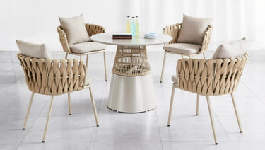 Alfresco | Amos | Outdoor Round Table with Elmer Armchair Set