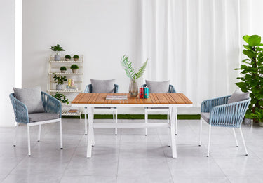 Alfresco | Anita | Outdoor Rect Table with Blake Armchair Set - White