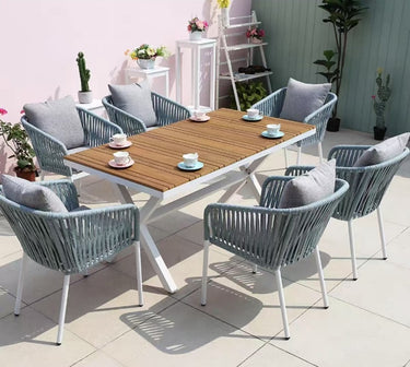 Alfresco | Anita | Outdoor Rect Table with Blake Armchair Set - White