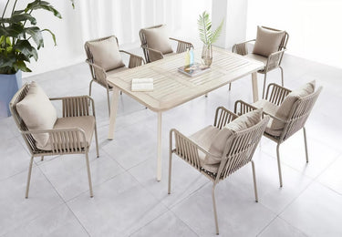 Alfresco | Naples | Outdoor Rect Table with Loly Armchair Set