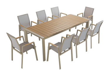 Alfresco | Wallace | Outdoor Rect Dining Set - Champagne