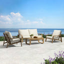 Outdoor sofa set with weather-resistant cushions | 户外沙发套装，配有耐候座垫 | 户外梳化套裝，配有耐候座墊