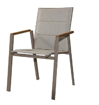 Glenn Outdoor Aluminum Teak Wood Extension Table Set