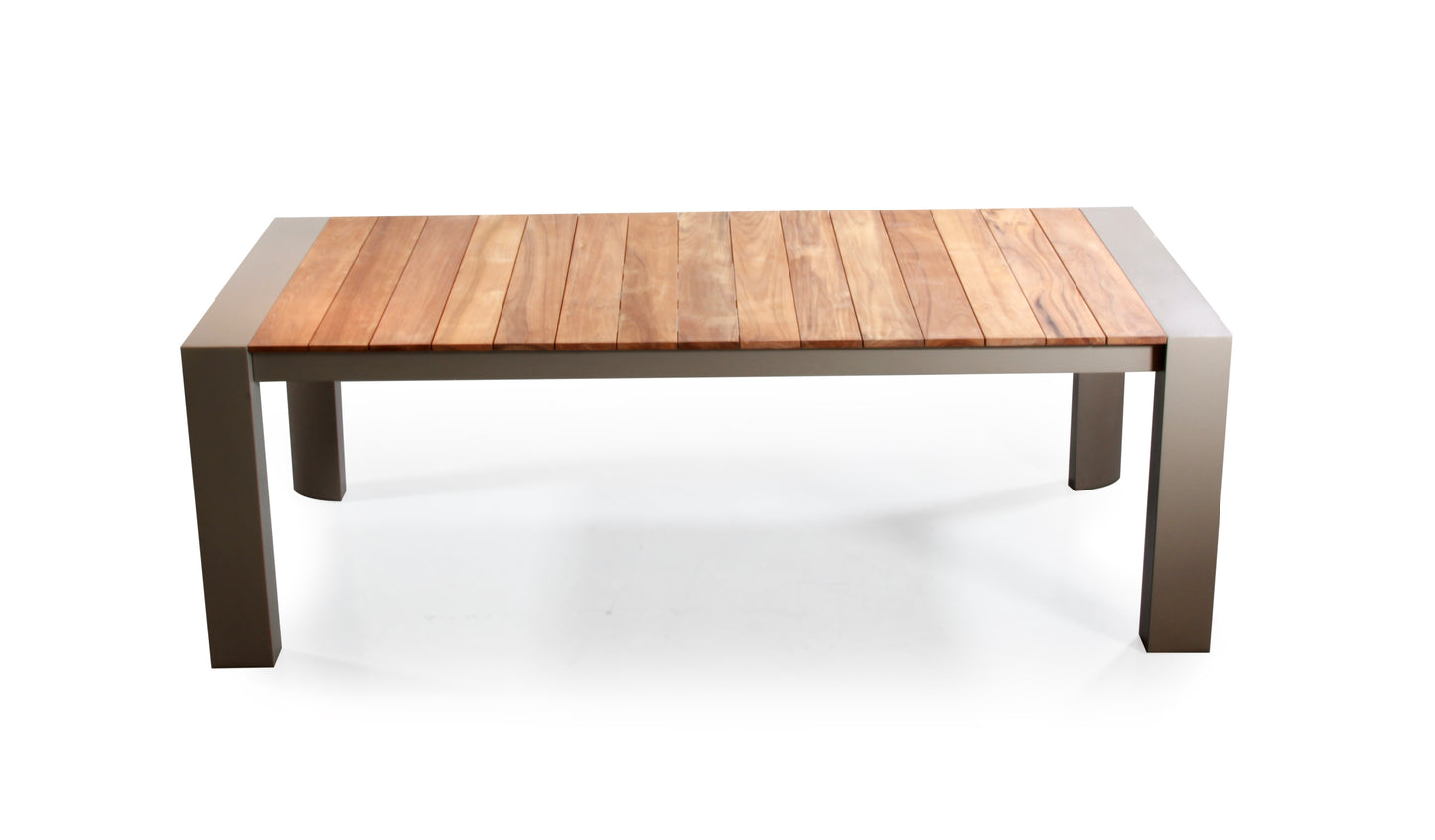 Montpelier Outdoor Aluminum Teak Wood Extendable Table and Chair 9 pcs Set 