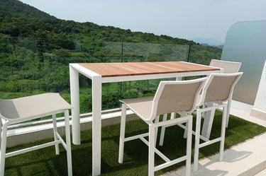 *Pre-order* Alfresco | Brookvale | Outdoor Rectangular Bar Set - White (100% FSC® teak)