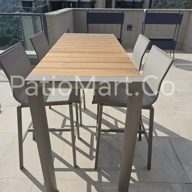 Alfresco | Brookvale | Outdoor Rectangular Bar Set - Champagne (100% FSC® teak)