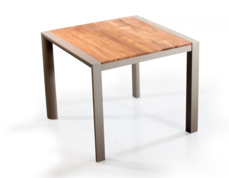 Brookvale Outdoor Aluminum Teak Wood Square Table Set