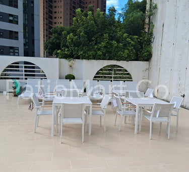 Couture Jardin | Ella | Outdoor Square Dining Set --White