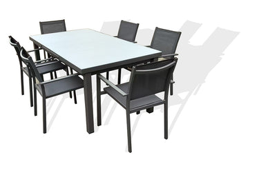 *Pre-order* Alfresco | Crystal | Outdoor Extendable Dining Table With Wendy Armchair Set