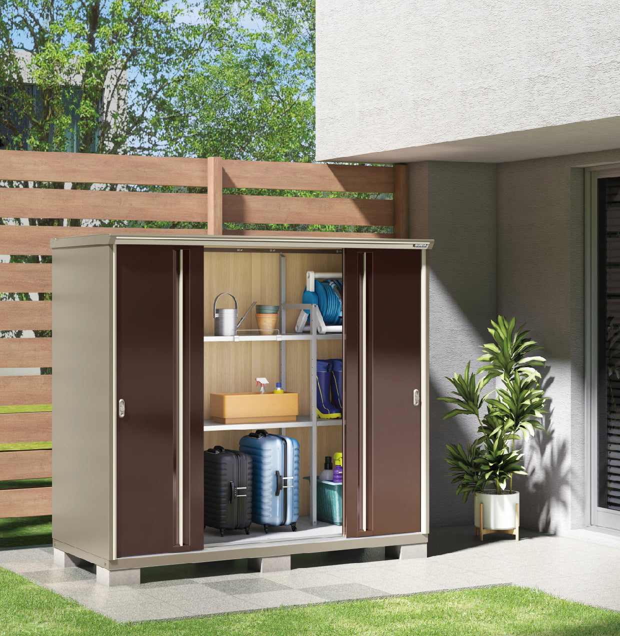 *Pre-order* Inaba Outdoor Storage Cabinets KMW-219E (W2180xD975xH1903mm) 4.045m3