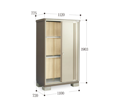 *Pre-order* Inaba Outdoor Storage Cabinets KMW-117E (W1120xD775xH1903mm) 1.652m3