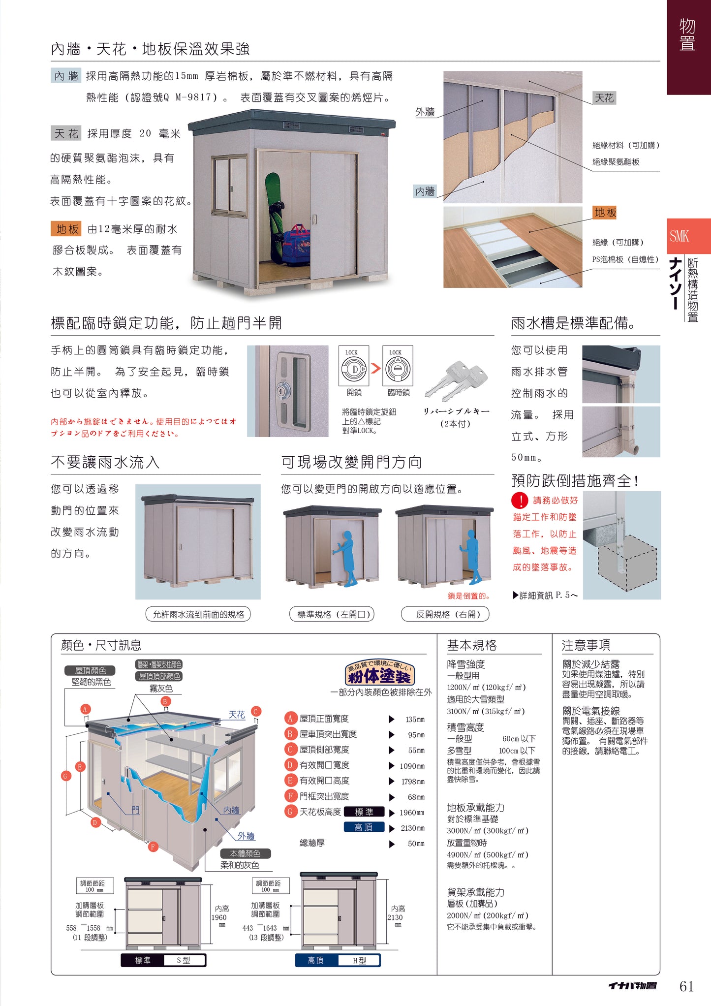 *Pre-order* Inaba Outdoor Storage House SMK-75 (W3150xD2690xH2270/2440mm)