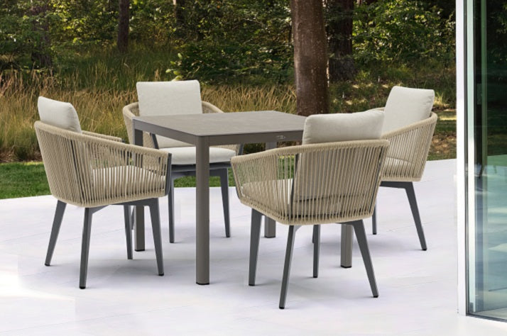 Couture Jardin | Ella | Outdoor Square Dining Table -- Taupe Color