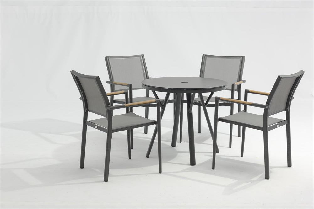 Yes Outdoor Round Table with Polo Ant Armchair Set