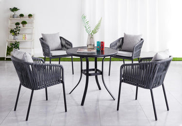 Alfresco | Donat | Outdoor Round Table with Blake Armchair Set - Black