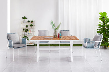 Alfresco | Anita | Outdoor Rect Table with Loly Armchair Set - White