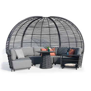 Couture Jardin | Hug | Outdoor Arc Sofa Set with Canopy - Anthracite Color
